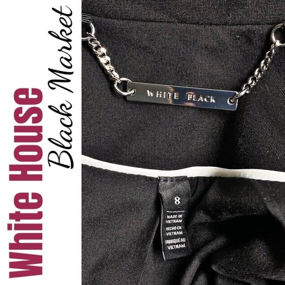 WHBM TWEED MOTO JACKET Black Shimmer Collarless, Size 8 - Picture 5 of 12